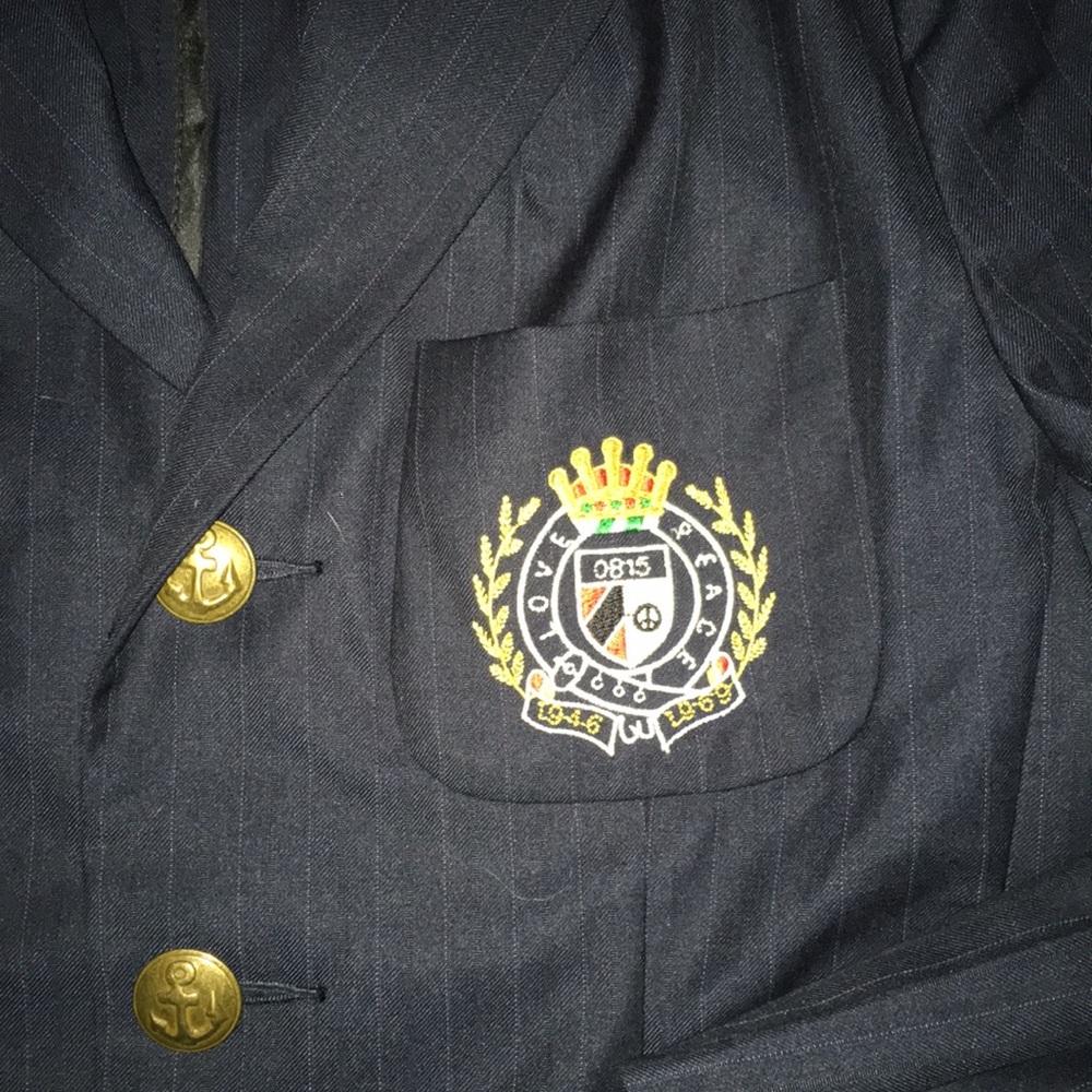 Blazer Jacket With Crest Size Small - image 2